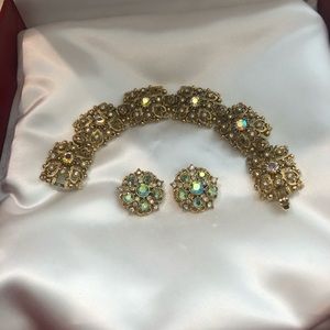 Clip on earrings and bracelet set